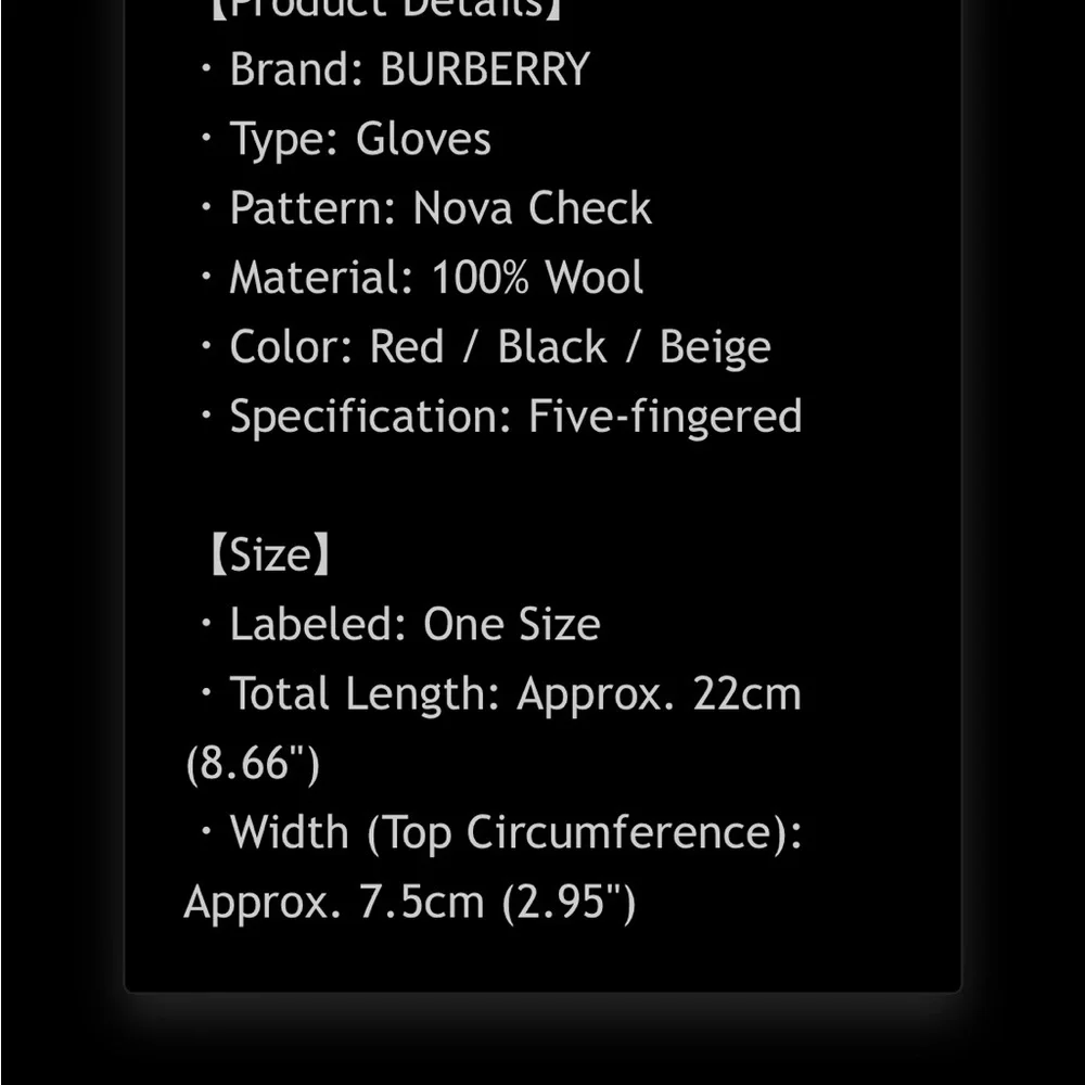 Burberry Wool Women’s Gloves Nova Check Logo Embroidery Red O/SFM - Picture 12 of 12